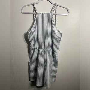 Blue and white romper